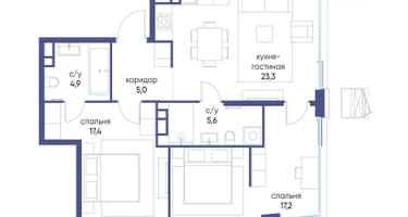 1-к. квартира, 73&nbsp;м²