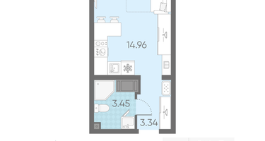 Студия, 21&nbsp;м²