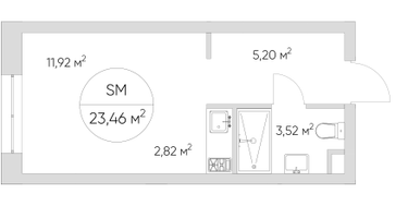 Студия, 23&nbsp;м²