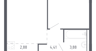 Студия, 37&nbsp;м²