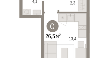 Студия, 26&nbsp;м²