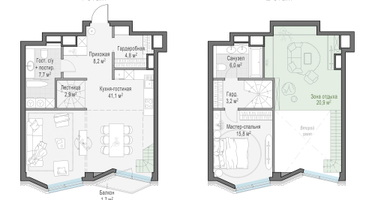 2-к. квартира, 90 м²