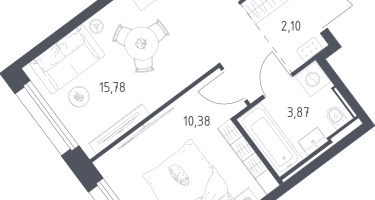 1-к. квартира, 32&nbsp;м²