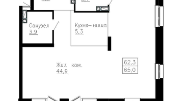4-к. квартира, 65&nbsp;м²
