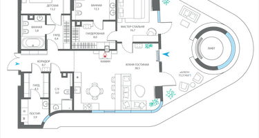 3-к. квартира, 127&nbsp;м²