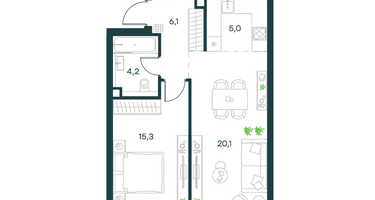 2-к. квартира, 50&nbsp;м²