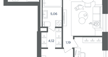 2-к. квартира, 72&nbsp;м²