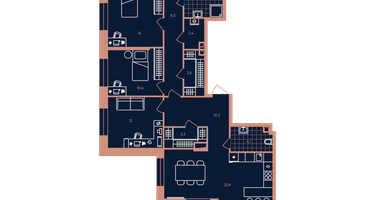 5-к. квартира, 126&nbsp;м²