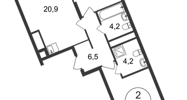 2-к. квартира, 67 м²