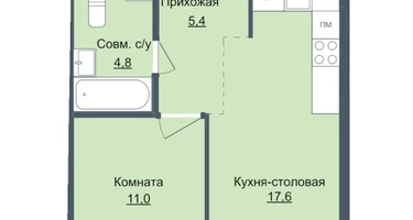 1-к. квартира, 38&nbsp;м²