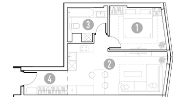 1-к. квартира, 44&nbsp;м²