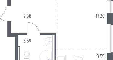 Студия, 25&nbsp;м²
