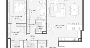 3-к. квартира, 146 м²