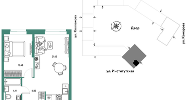 Студия, 42&nbsp;м²
