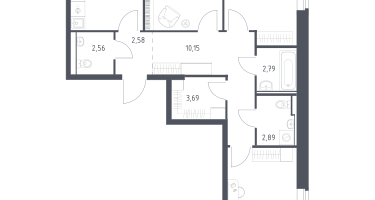 3-к. квартира, 77&nbsp;м²
