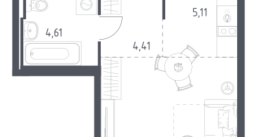 Студия, 28&nbsp;м²