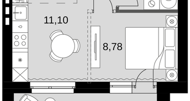 1-к. квартира, 30 м²