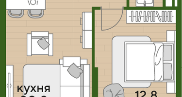 1-к. квартира, 41&nbsp;м²