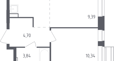 Студия, 34&nbsp;м²