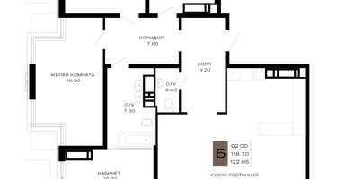 5-к. квартира, 122 м²