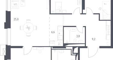 Студия, 92&nbsp;м²
