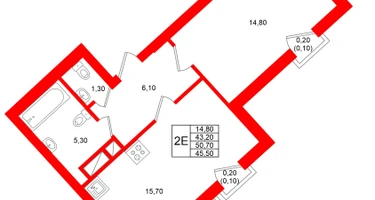 1-к. квартира, 45 м²