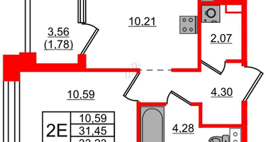 1-к. квартира, 33 м²