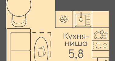 Студия, 21 м²