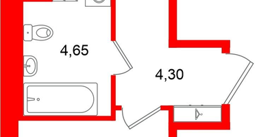 1-к. квартира, 37 м²