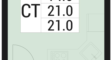 Студия, 21&nbsp;м²
