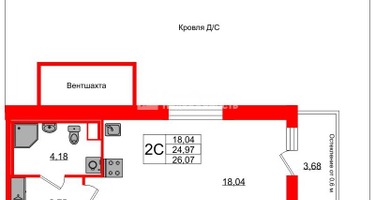 Студия, 24 м²