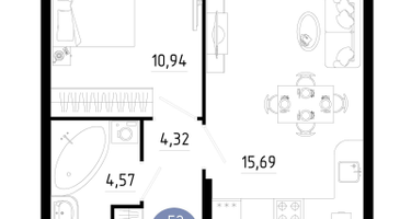 1-к. квартира, 38&nbsp;м²