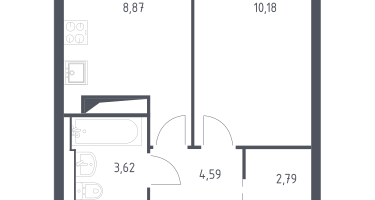 1-к. квартира, 29&nbsp;м²