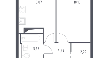 1-к. квартира, 29&nbsp;м²