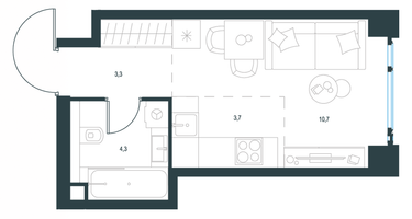 Студия, 22&nbsp;м²