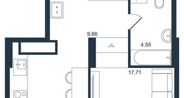1-к. квартира, 42 м²