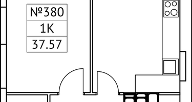 1-к. квартира, 37&nbsp;м²