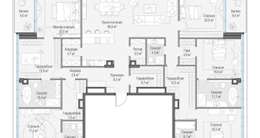 4-к. квартира, 261 м²