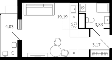 Студия, 27&nbsp;м²