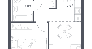 Студия, 36&nbsp;м²