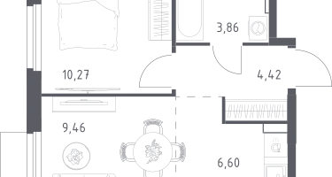 Студия, 34&nbsp;м²