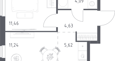 Студия, 37&nbsp;м²