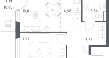 Студия, 37&nbsp;м²