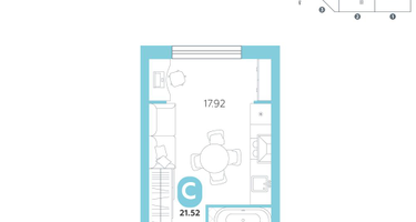 Студия, 21&nbsp;м²