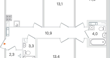 4-к. квартира, 99&nbsp;м²