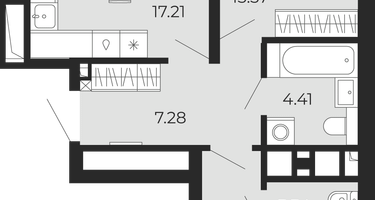 2-к. квартира, 67 м²