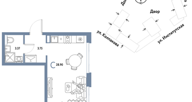 Студия, 28 м²