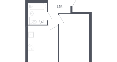 1-к. квартира, 45&nbsp;м²