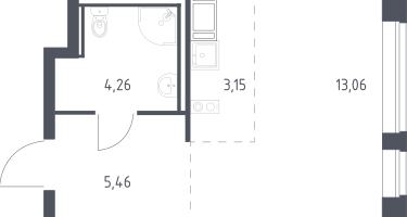 Студия, 25&nbsp;м²