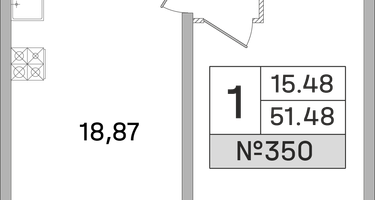 1-к. квартира, 51&nbsp;м²